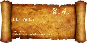 Utz Antal névjegykártya